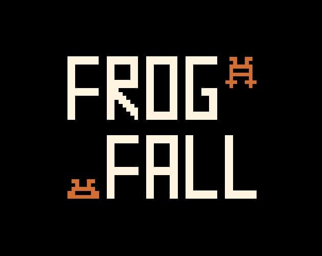 A tiny pixel frog in a dark red-brown cave level