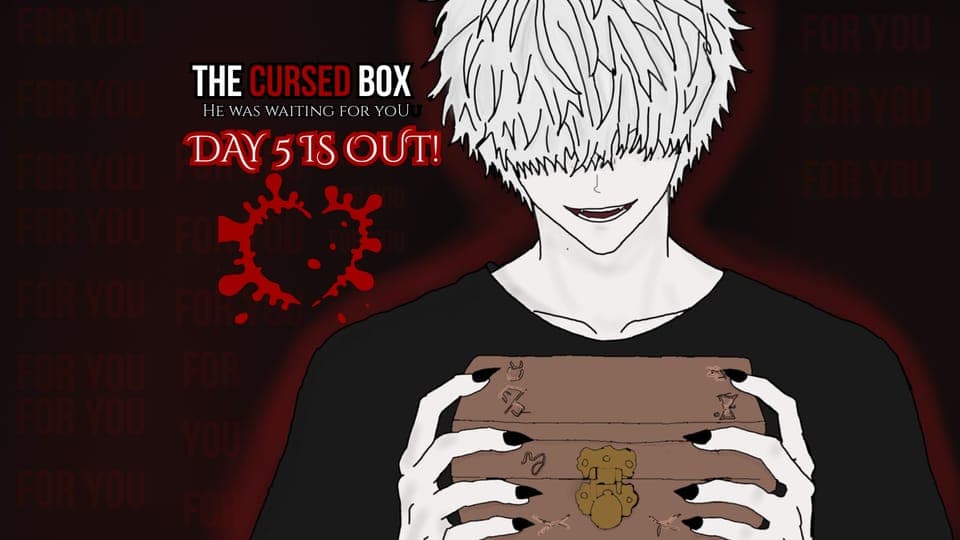 Cover art for The Cursed Box, a supernatural horror romance visual novel