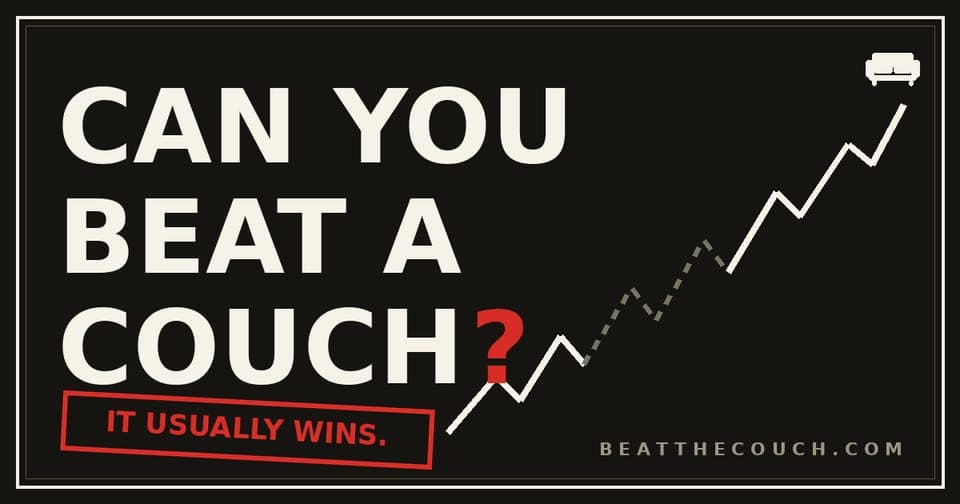 'Can you beat a couch?' over a rising line chart