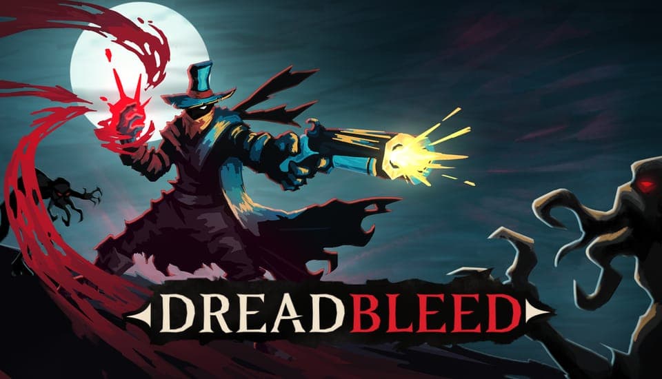 Dreadbleed cover art, likely dark-fantasy pixel art with a blood motif