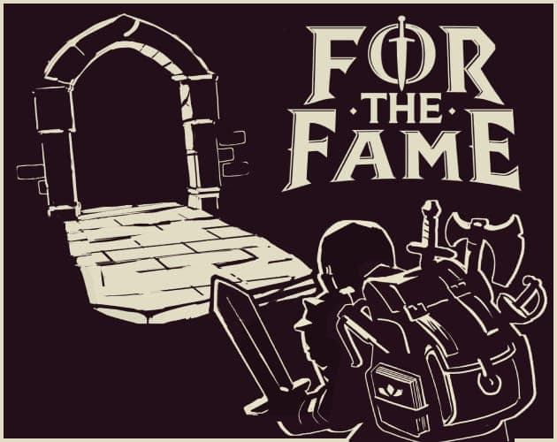 1-bit pixel-art cover for For The Fame, likely showing its logo or item grid