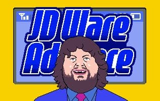 Pixel-art cover for JD Ware Advance, likely in a retro handheld style