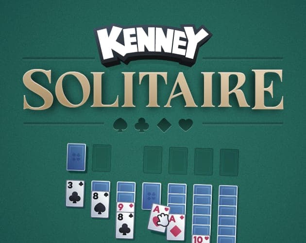 Solitaire layout on green felt under the Kenney Solitaire logo