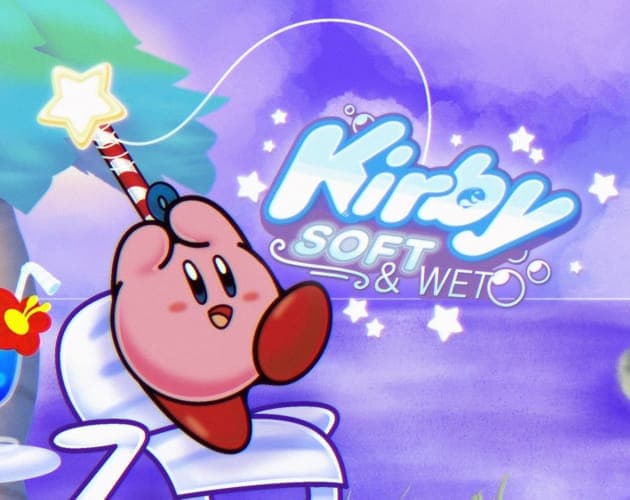 Cover art for Kirby ~ Soft & Wet, a pixel-art Kirby fishing fan game